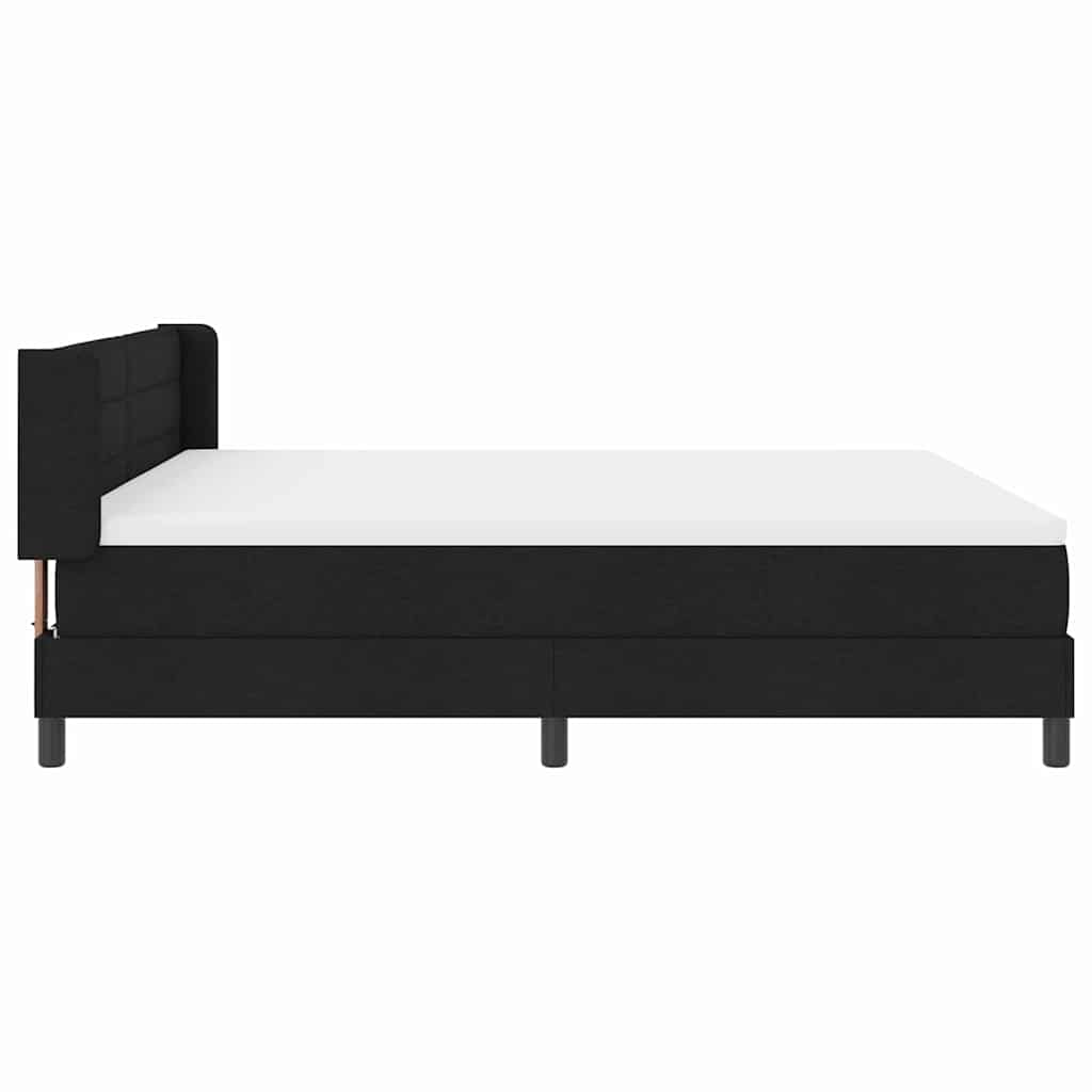 vidaXL Łóżko sprężynowe Z zagłówkiem Czarny 200 x 180 cm tkanina