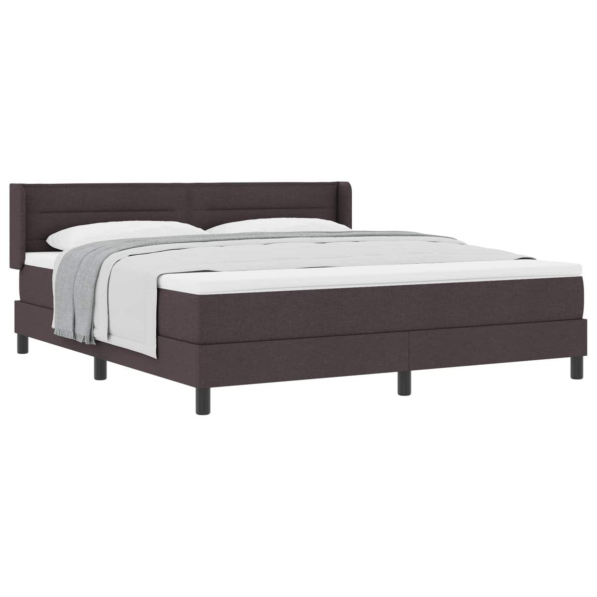 vidaXL Łóżko sprężynowe Z zagłówkiem Ciemny brąz 200 x 180 cm tkanina