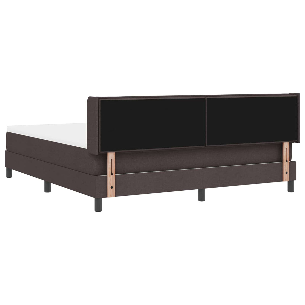 vidaXL Łóżko sprężynowe Z zagłówkiem Ciemny brąz 200 x 180 cm tkanina