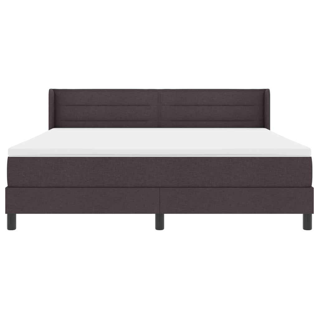 vidaXL Łóżko sprężynowe Z zagłówkiem Ciemny brąz 200 x 180 cm tkanina