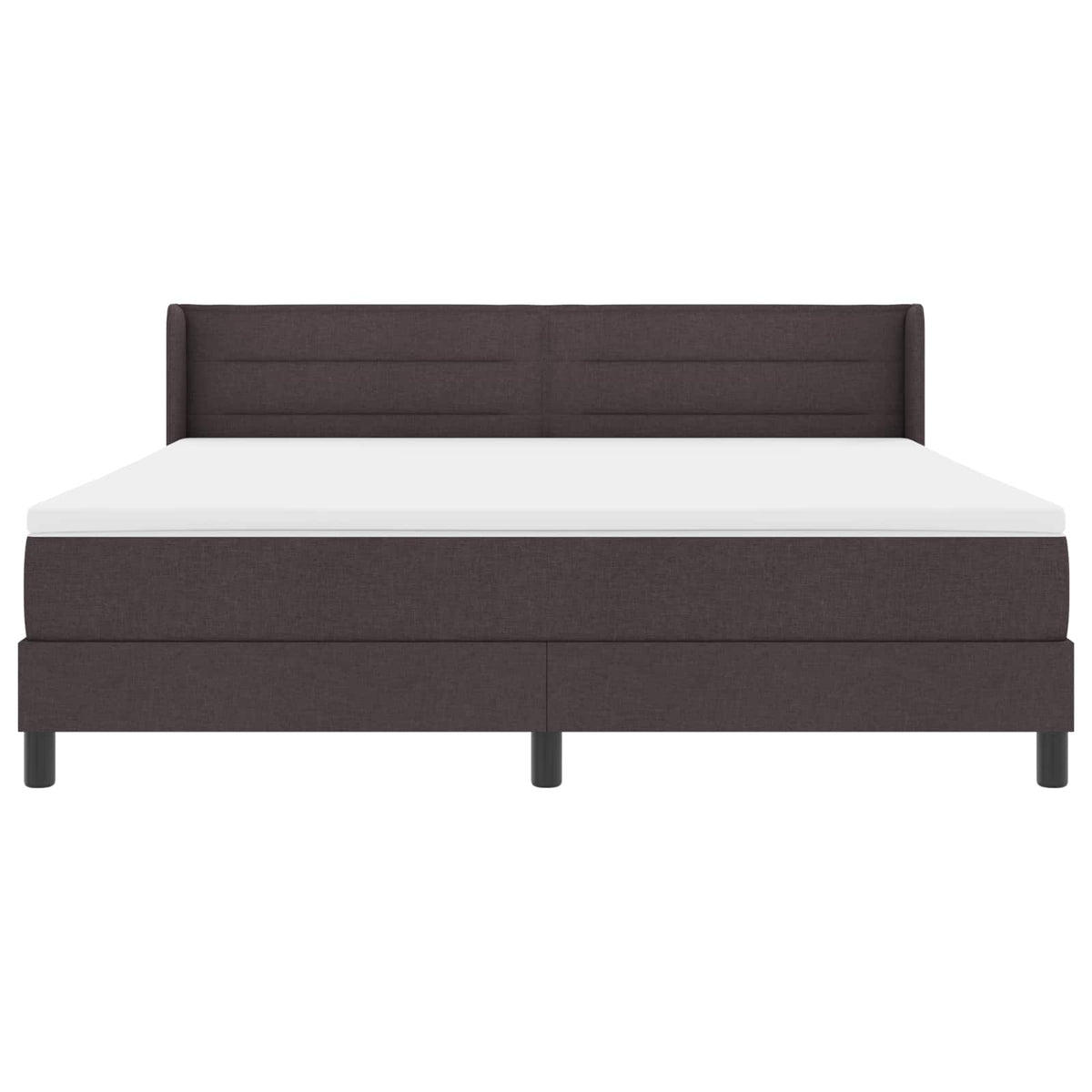 vidaXL Łóżko sprężynowe Z zagłówkiem Ciemny brąz 200 x 180 cm tkanina