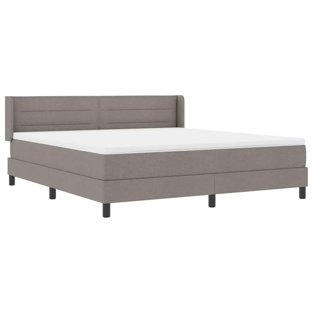 vidaXL Łóżko sprężynowe Z zagłówkiem Ciemnoszary 200 x 180 cm tkanina