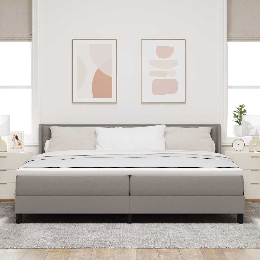 vidaXL Łóżko sprężynowe Z zagłówkiem Ciemnoszary 200 x 200 cm tkanina