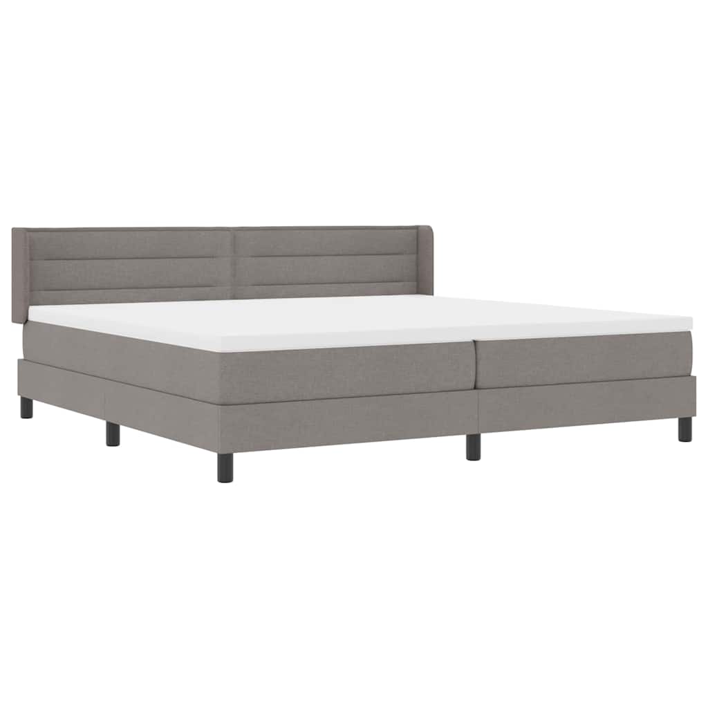 vidaXL Łóżko sprężynowe Z zagłówkiem Ciemnoszary 200 x 200 cm tkanina