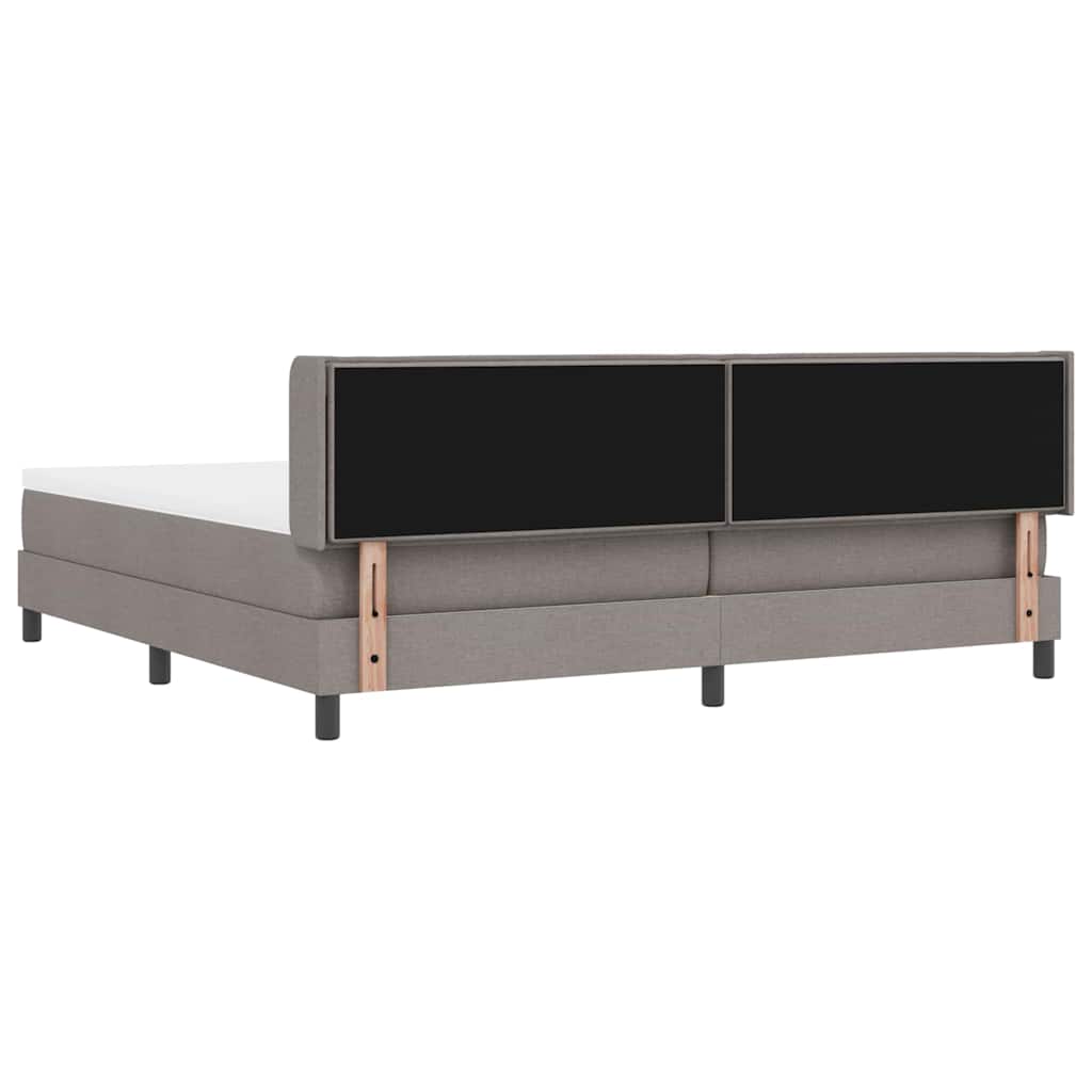 vidaXL Łóżko sprężynowe Z zagłówkiem Ciemnoszary 200 x 200 cm tkanina
