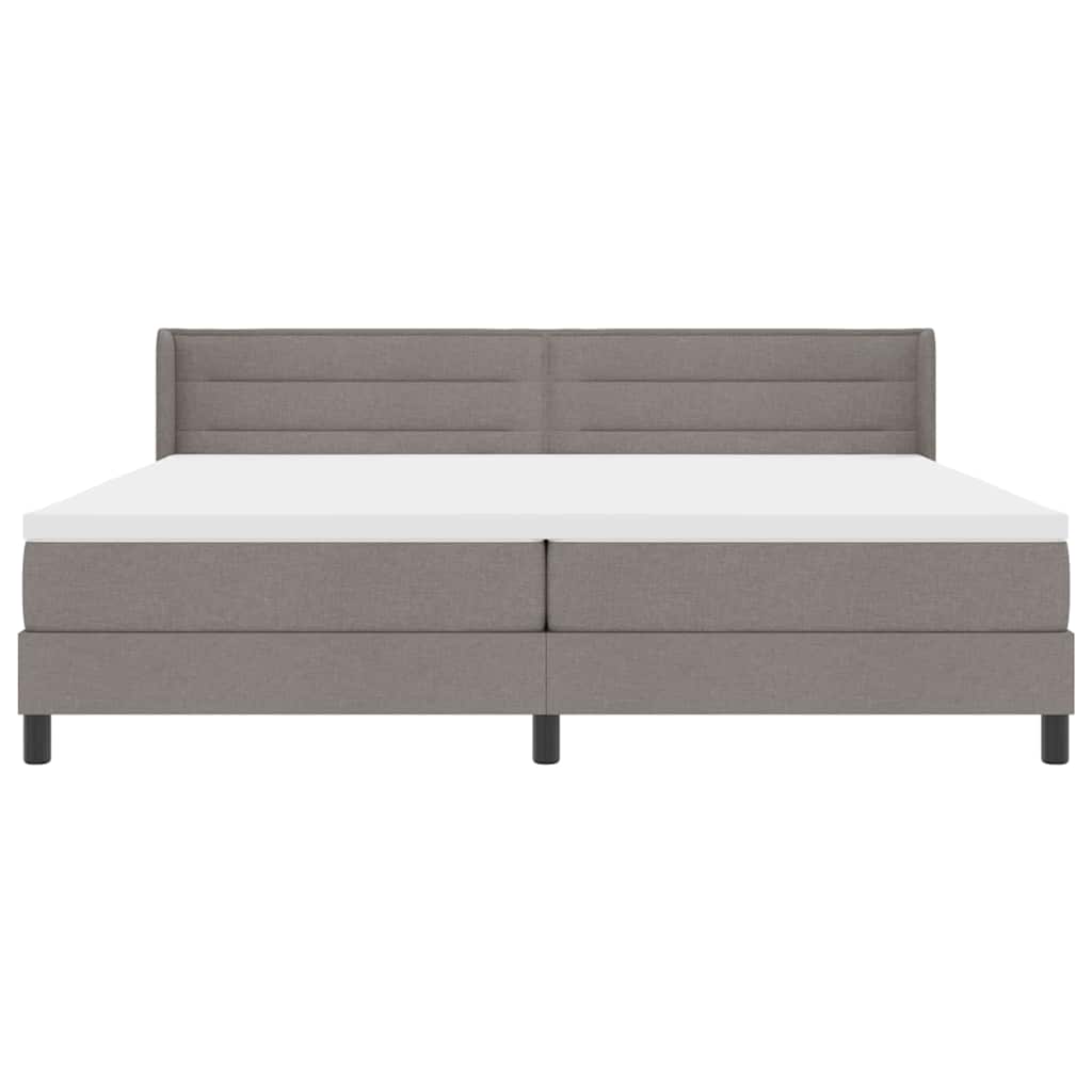 vidaXL Łóżko sprężynowe Z zagłówkiem Ciemnoszary 200 x 200 cm tkanina