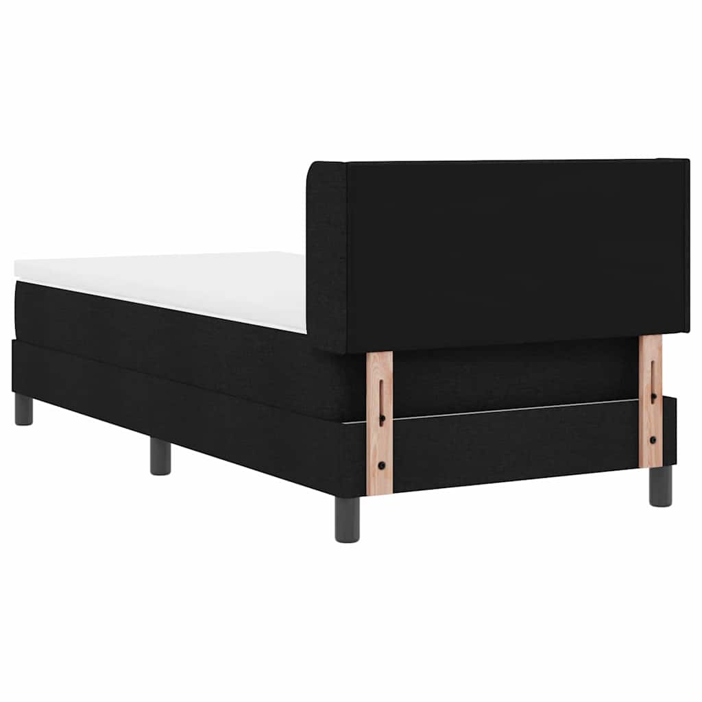 vidaXL Łóżko sprężynowe Z zagłówkiem Czarny 200 x 80 cm tkanina