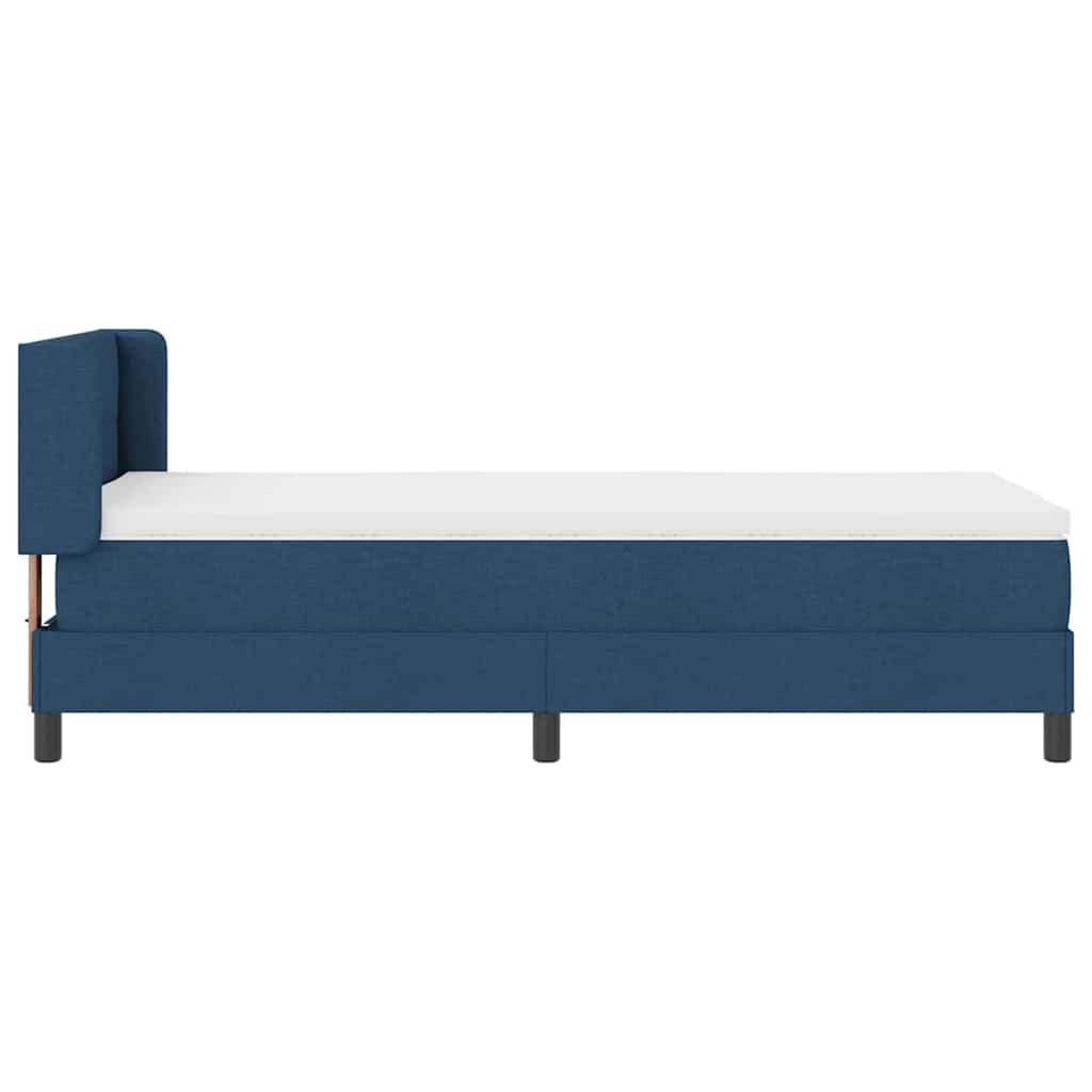 vidaXL Łóżko sprężynowe Z zagłówkiem Niebieski 200 x 80 cm tkanina