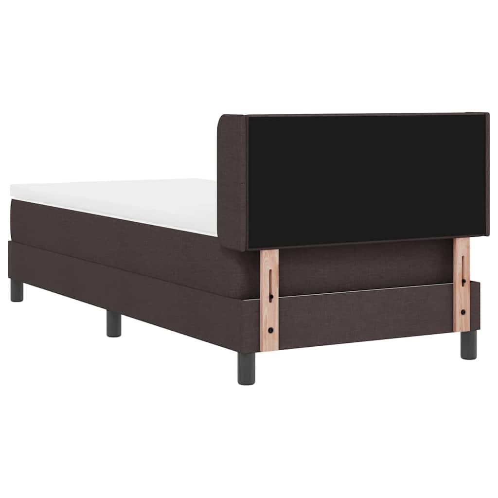 vidaXL Łóżko sprężynowe Z zagłówkiem Ciemny brąz 200 x 90 cm tkanina