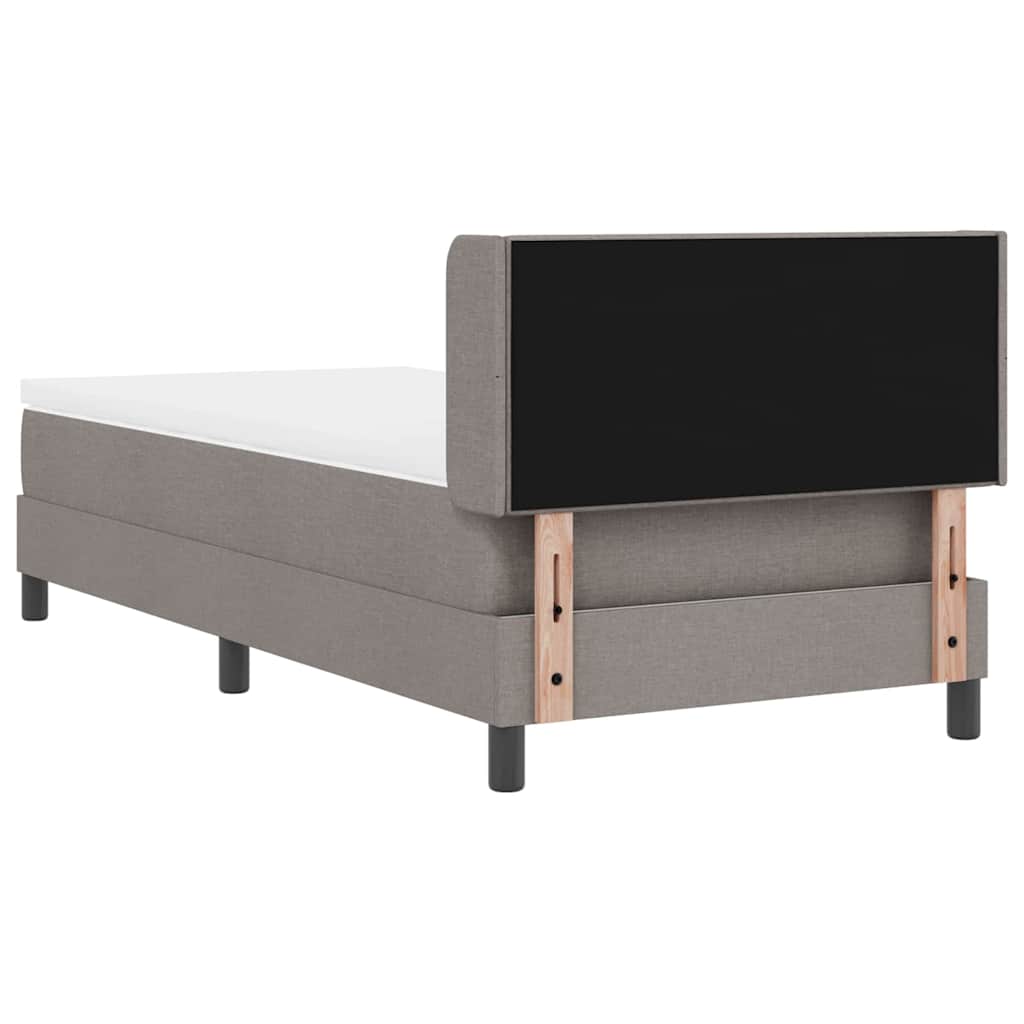 vidaXL Łóżko sprężynowe Z zagłówkiem Ciemnoszary 200 x 90 cm tkanina