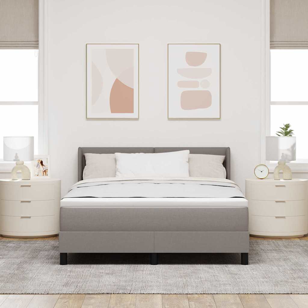 vidaXL Łóżko sprężynowe Z zagłówkiem Ciemnoszary 190 x 140 cm tkanina