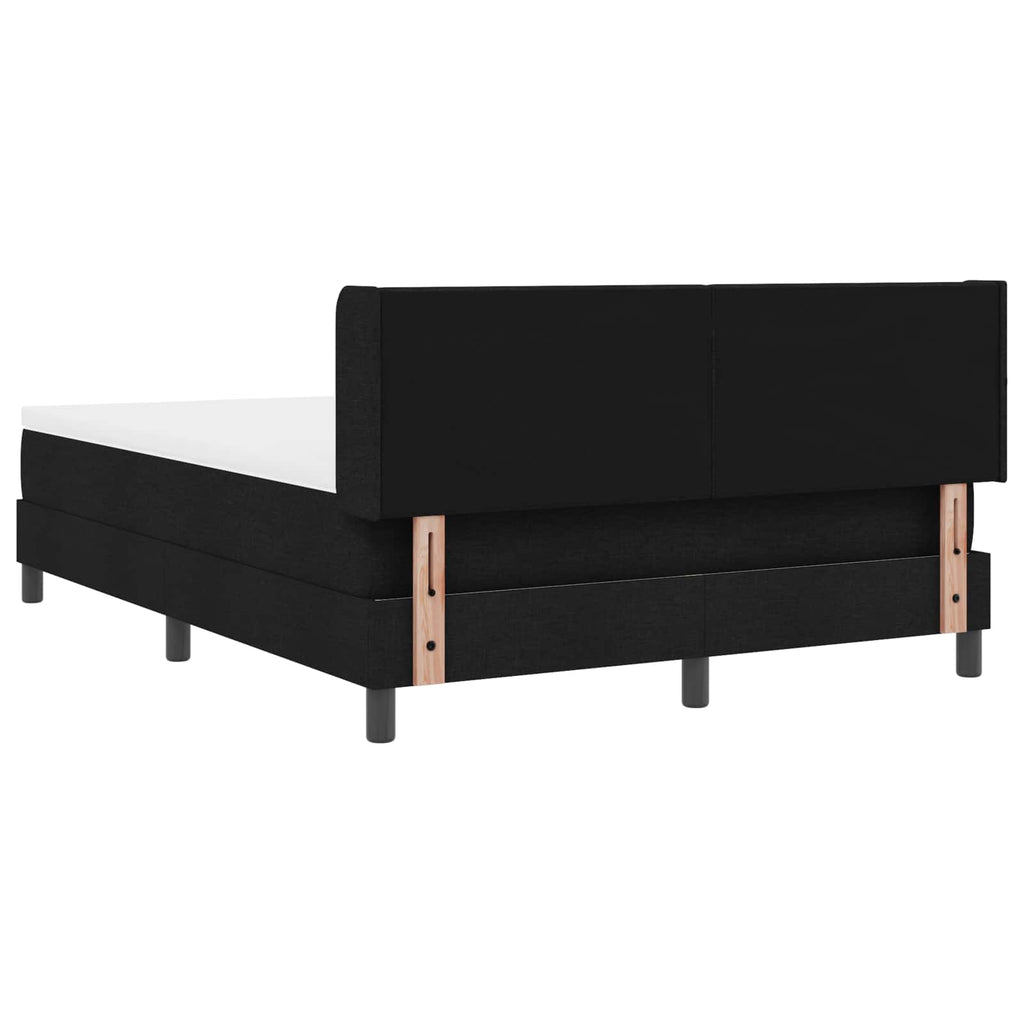 vidaXL Łóżko sprężynowe Z zagłówkiem Czarny 200 x 140 cm tkanina