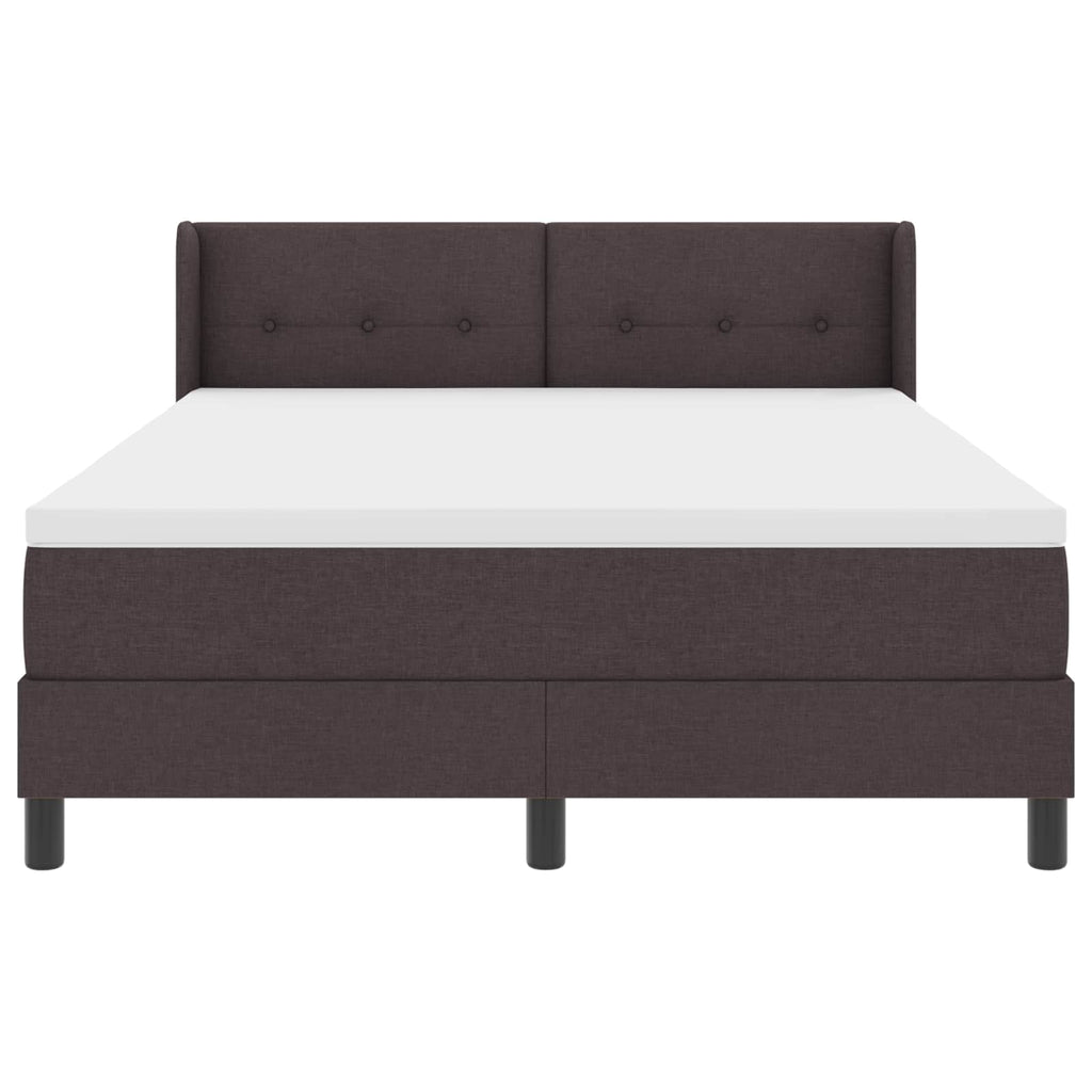 vidaXL Łóżko sprężynowe Z zagłówkiem Ciemny brąz 200 x 160 cm tkanina