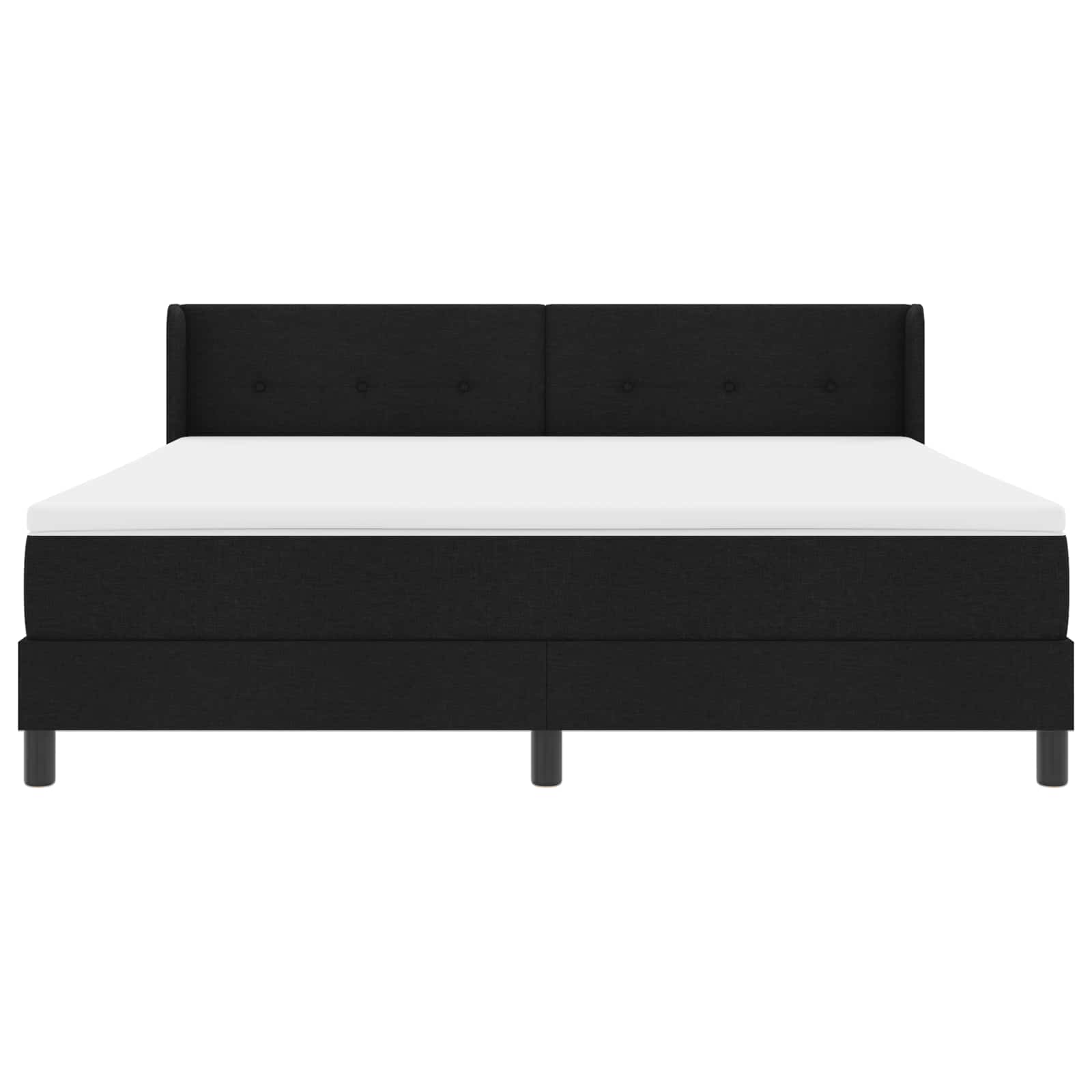 vidaXL Łóżko sprężynowe Z zagłówkiem Czarny 200 x 180 cm tkanina