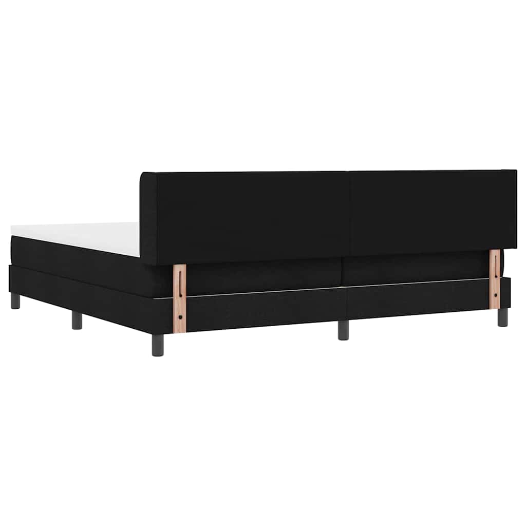 vidaXL Łóżko sprężynowe Z zagłówkiem Czarny 200 x 200 cm tkanina