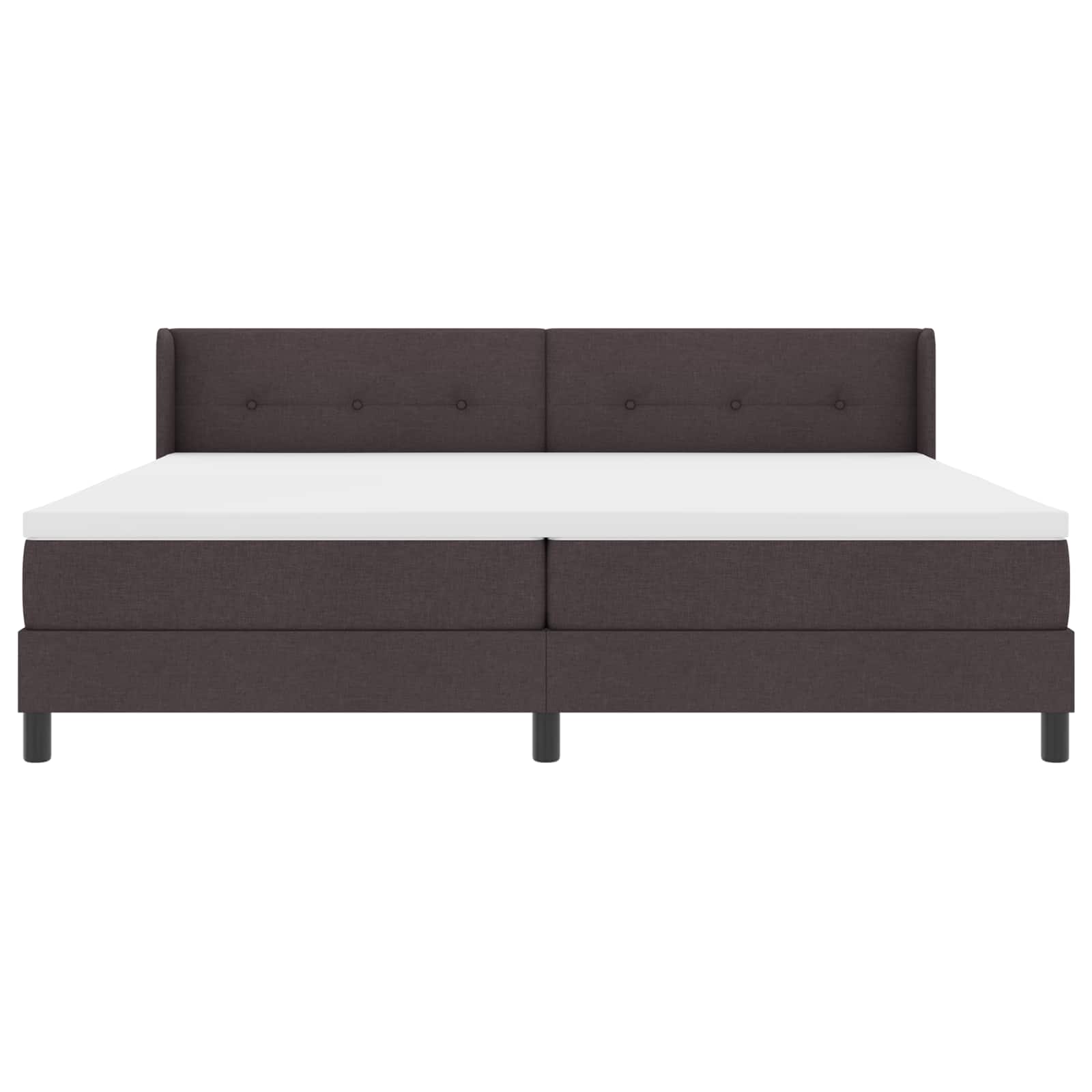 vidaXL Łóżko sprężynowe Z zagłówkiem Ciemny brąz 200 x 200 cm tkanina