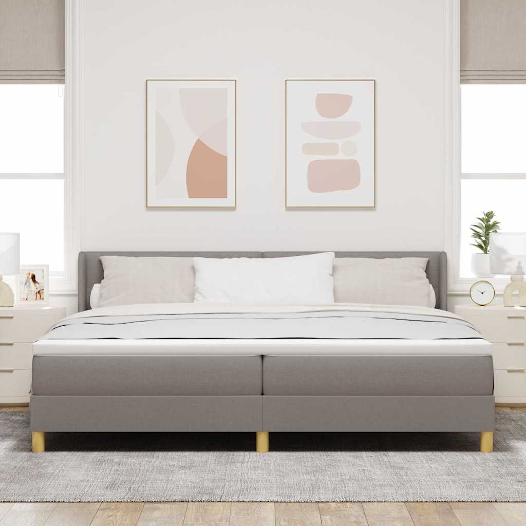 vidaXL Łóżko sprężynowe Z zagłówkiem Ciemnoszary 200 x 200 cm tkanina