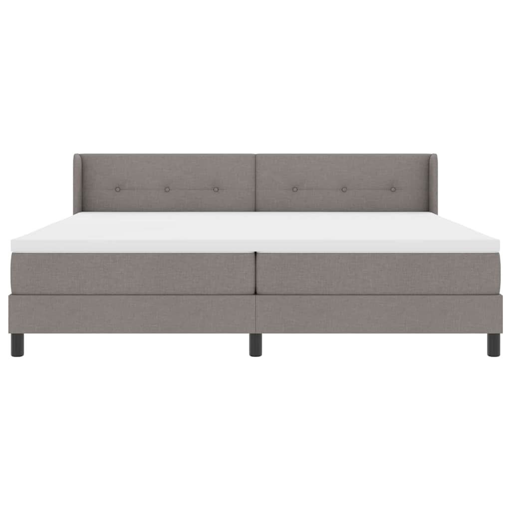 vidaXL Łóżko sprężynowe Z zagłówkiem Ciemnoszary 200 x 200 cm tkanina