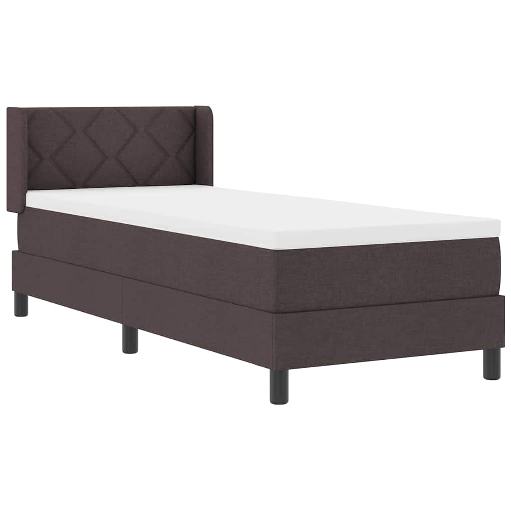 vidaXL Łóżko sprężynowe z poduszką Ciemny brąz 200 x 80 cm tkanina