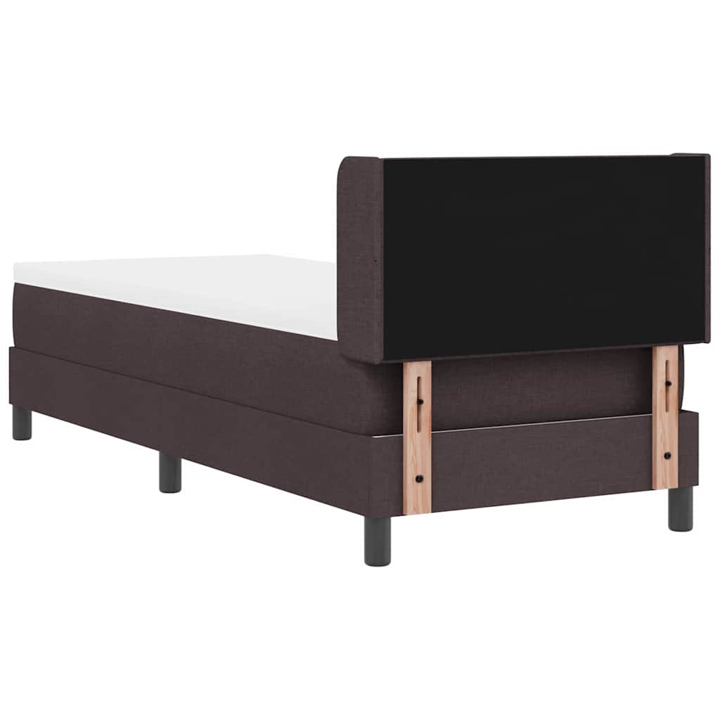 vidaXL Łóżko sprężynowe z poduszką Ciemny brąz 200 x 80 cm tkanina