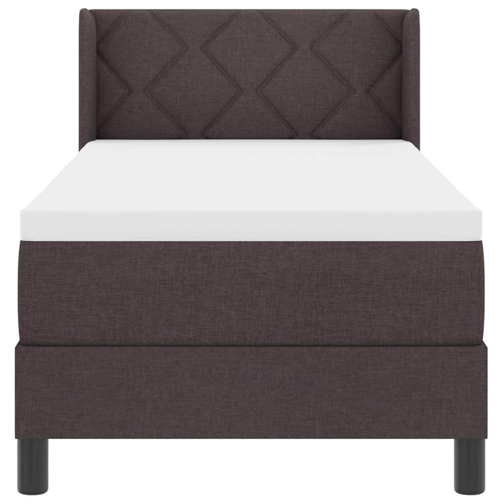 vidaXL Łóżko sprężynowe z poduszką Ciemny brąz 200 x 80 cm tkanina