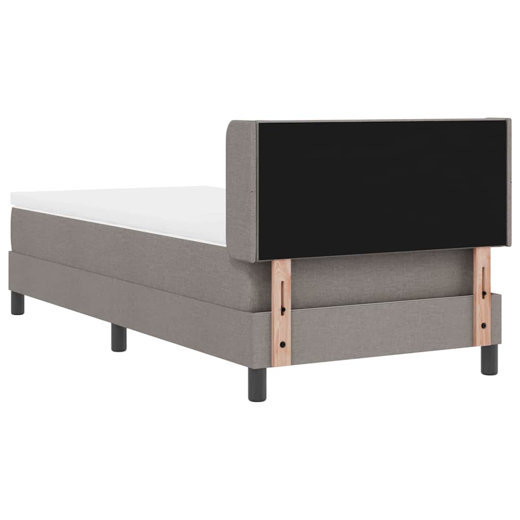 vidaXL Łóżko sprężynowe Z zagłówkiem Ciemnoszary 190 x 90 cm tkanina