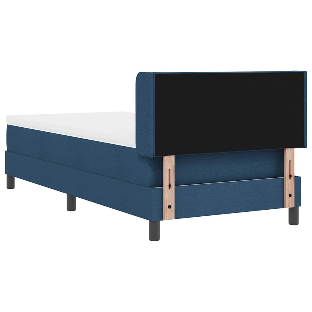 vidaXL Łóżko sprężynowe Z zagłówkiem Niebieski 200 x 100 cm tkanina