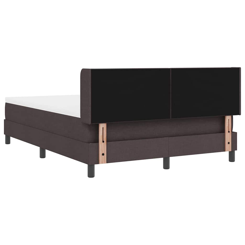 vidaXL Łóżko sprężynowe Z zagłówkiem Ciemny brąz 200 x 140 cm tkanina