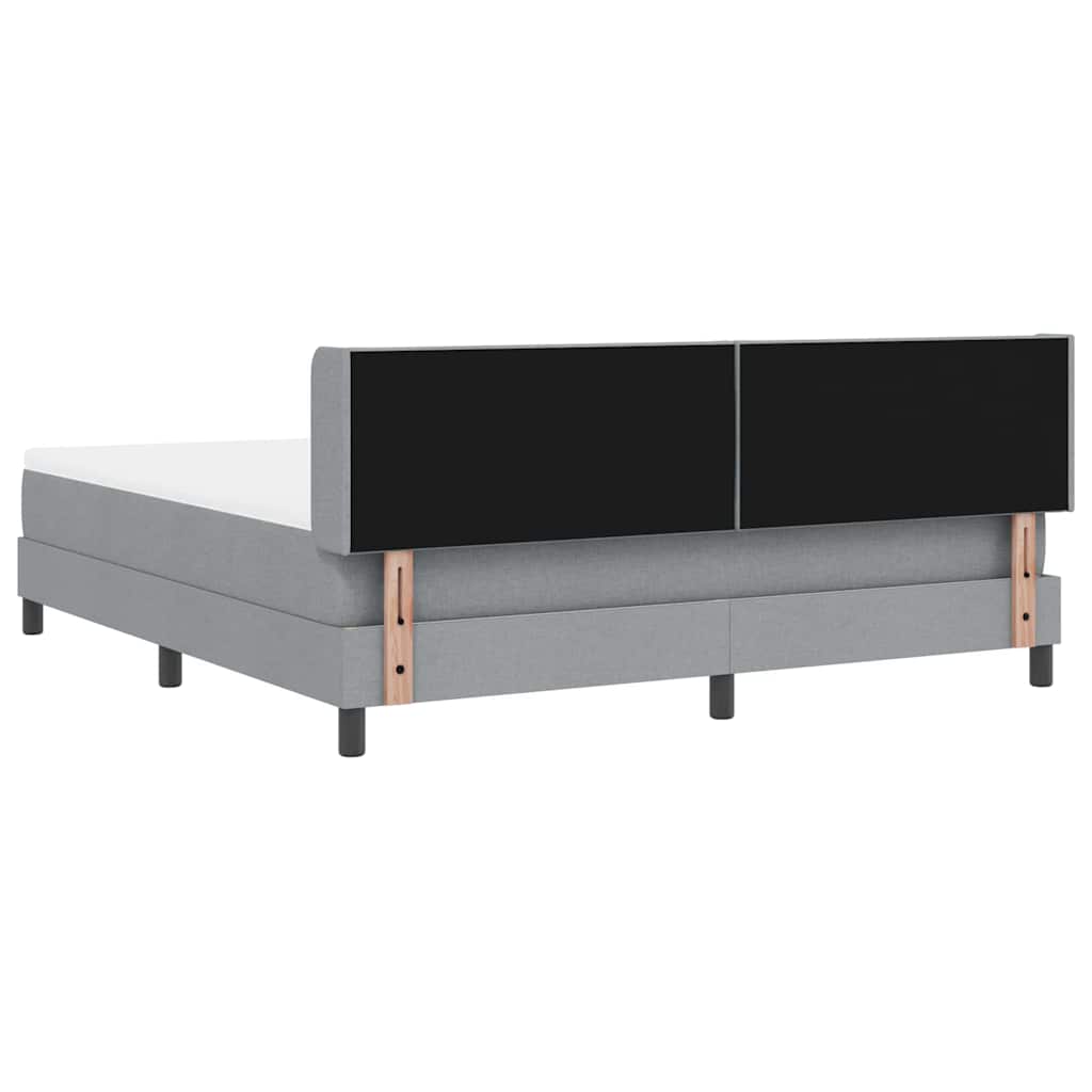 vidaXL Łóżko sprężynowe Z zagłówkiem Jasnoszary 200 x 180 cm tkanina