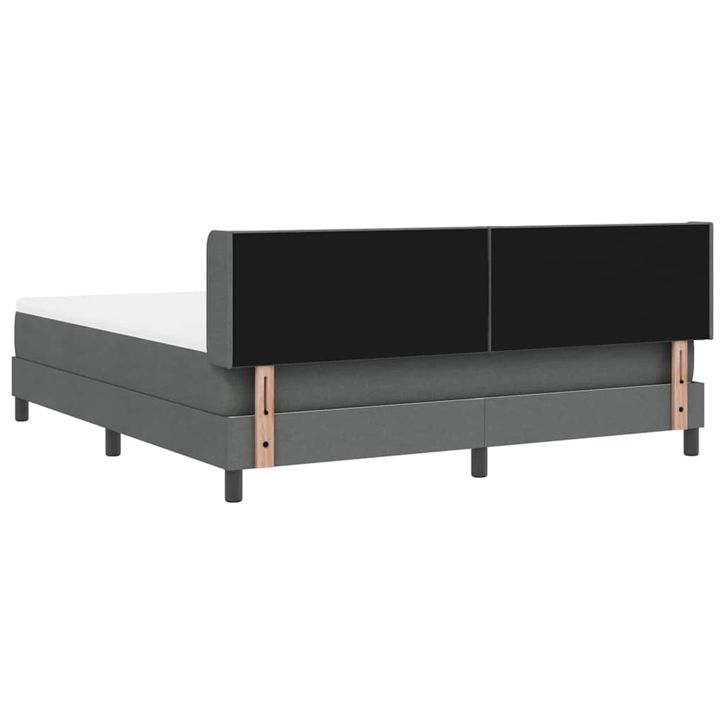 vidaXL Łóżko sprężynowe z poduszką Ciemnoszary 200 x 180 cm tkanina