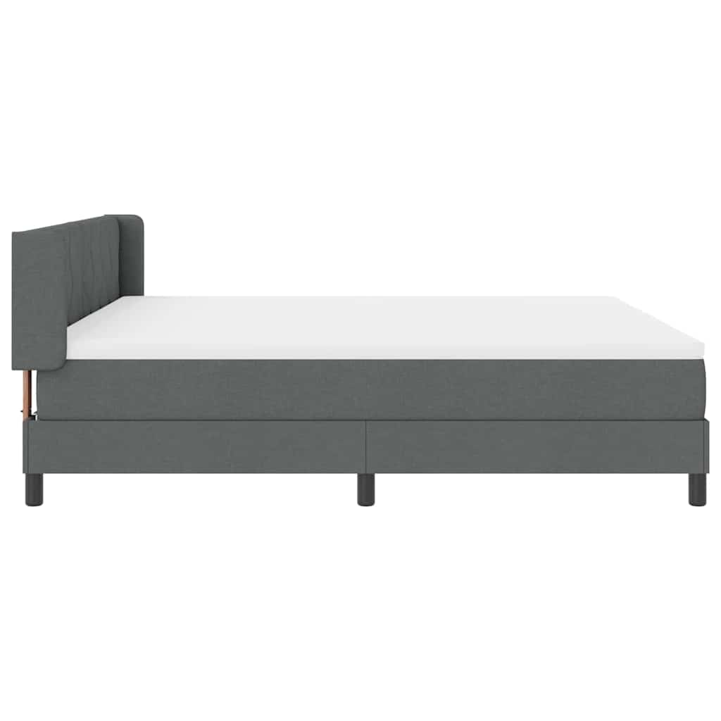 vidaXL Łóżko sprężynowe z poduszką Ciemnoszary 200 x 180 cm tkanina