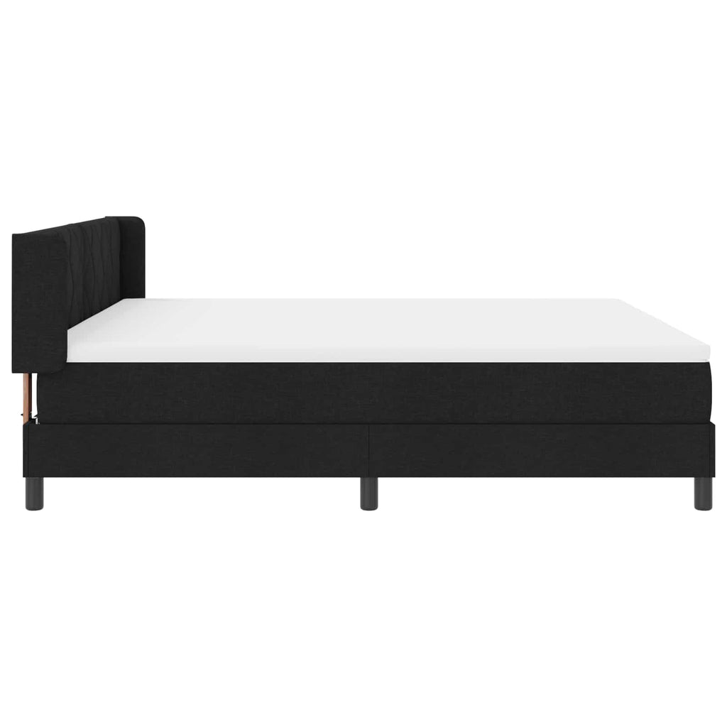 vidaXL Łóżko sprężynowe Z zagłówkiem Czarny 200 x 180 cm tkanina