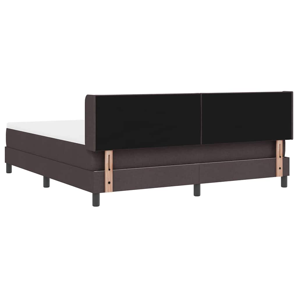 vidaXL Łóżko sprężynowe Z zagłówkiem Ciemny brąz 200 x 180 cm tkanina