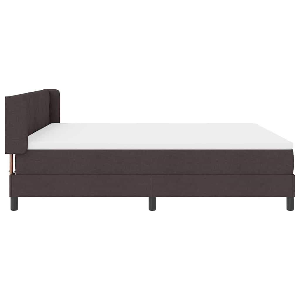 vidaXL Łóżko sprężynowe Z zagłówkiem Ciemny brąz 200 x 180 cm tkanina