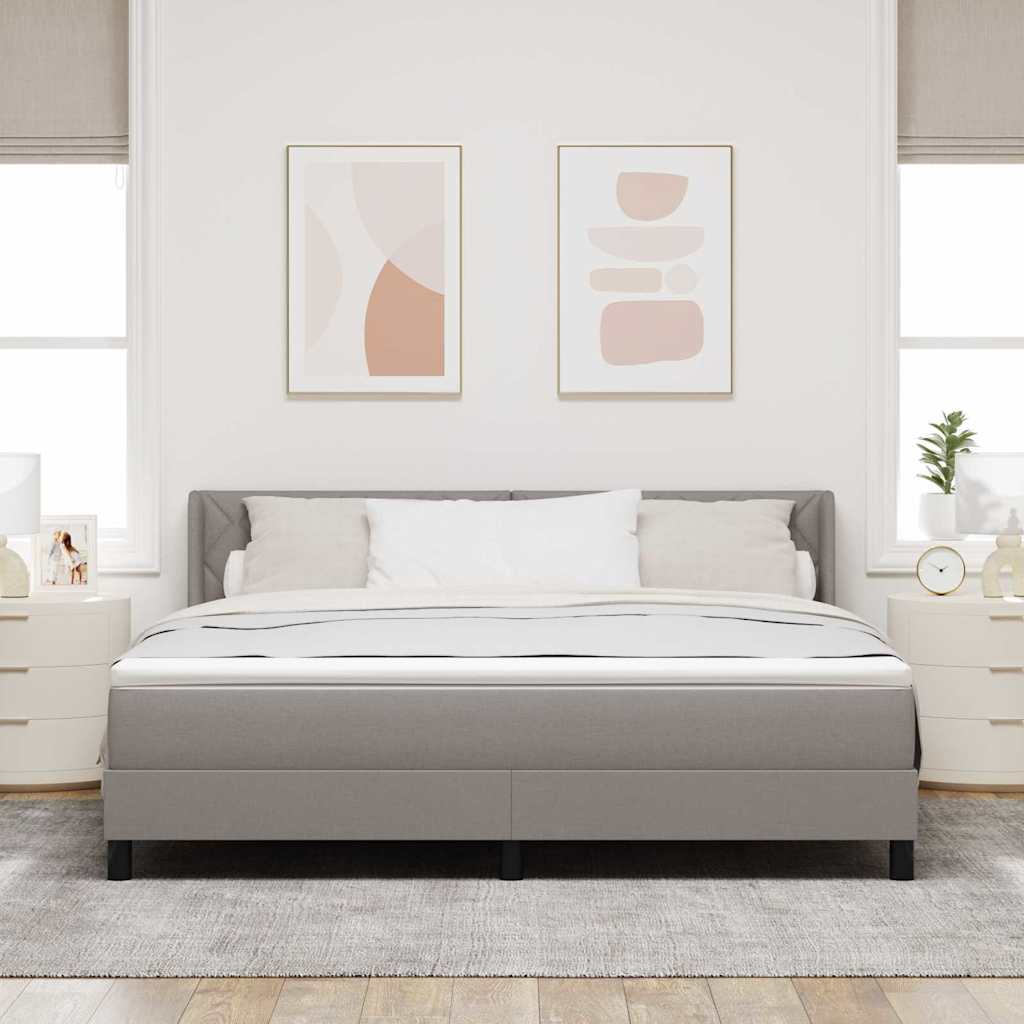 vidaXL Łóżko sprężynowe Z zagłówkiem Ciemnoszary 200 x 180 cm tkanina