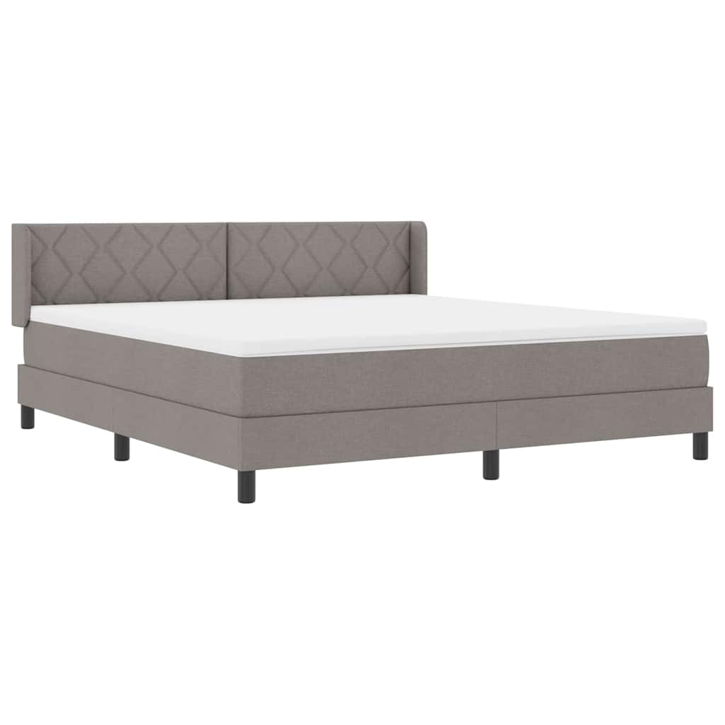 vidaXL Łóżko sprężynowe Z zagłówkiem Ciemnoszary 200 x 180 cm tkanina