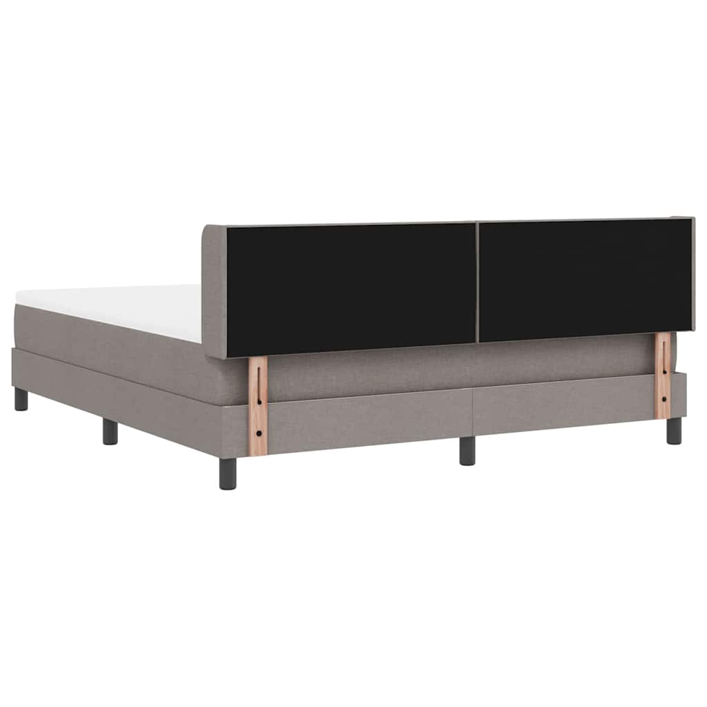 vidaXL Łóżko sprężynowe Z zagłówkiem Ciemnoszary 200 x 180 cm tkanina