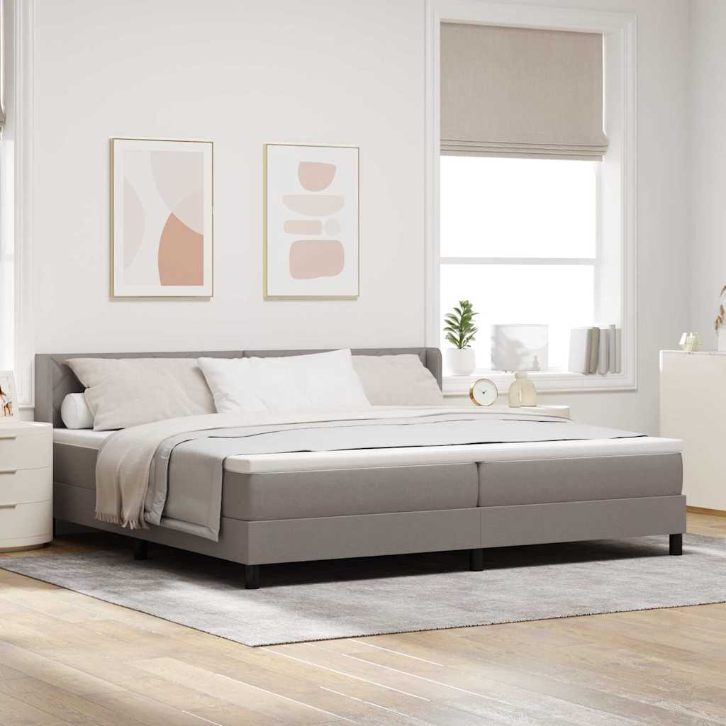 vidaXL Łóżko sprężynowe Z zagłówkiem Ciemnoszary 200 x 200 cm tkanina