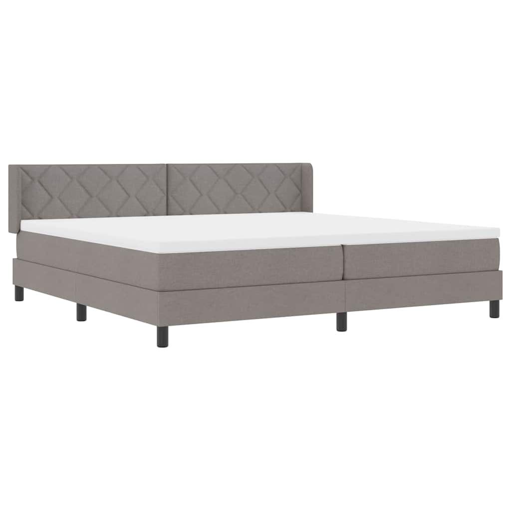 vidaXL Łóżko sprężynowe Z zagłówkiem Ciemnoszary 200 x 200 cm tkanina