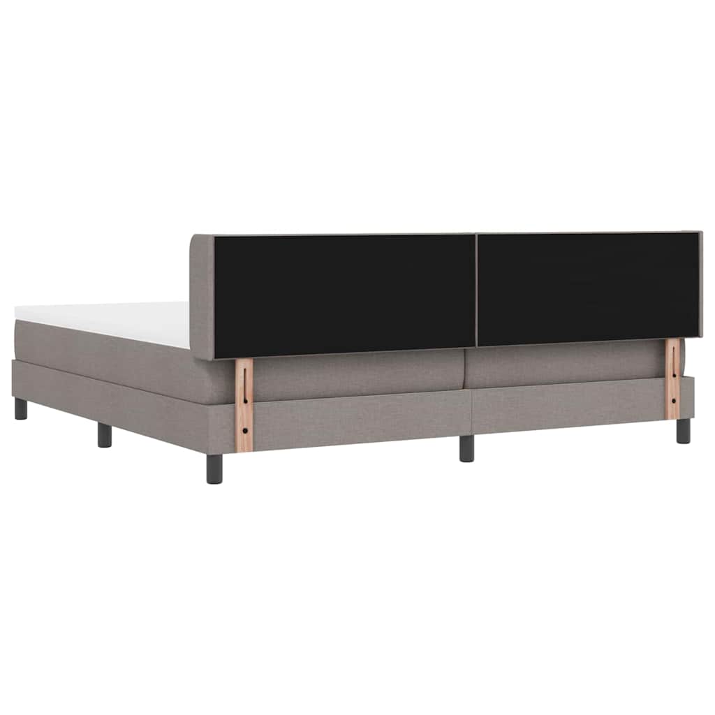 vidaXL Łóżko sprężynowe Z zagłówkiem Ciemnoszary 200 x 200 cm tkanina