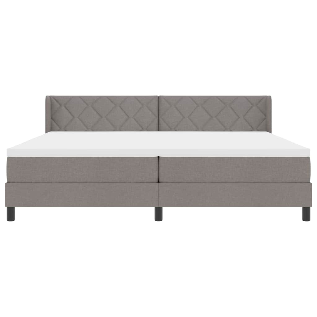 vidaXL Łóżko sprężynowe Z zagłówkiem Ciemnoszary 200 x 200 cm tkanina