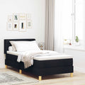 vidaXL Łóżko sprężynowe z materacem Czarny 200 x 80 cm tkanina