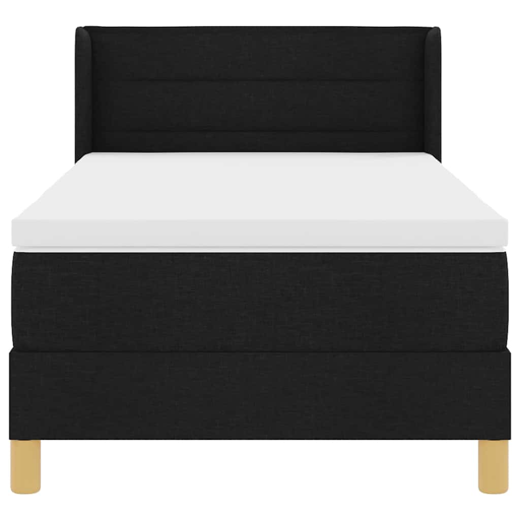 vidaXL Łóżko sprężynowe z materacem Czarny 200 x 80 cm tkanina