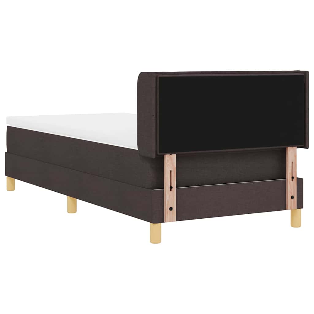 vidaXL Łóżko sprężynowe z materacem Ciemny brąz 200 x 80 cm tkanina