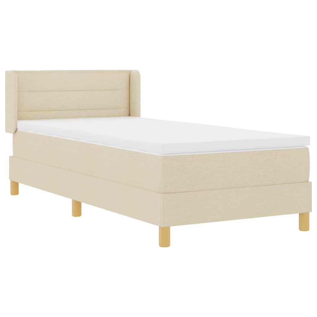 vidaXL Łóżko sprężynowe z materacem Kremowy 200 x 80 cm tkanina