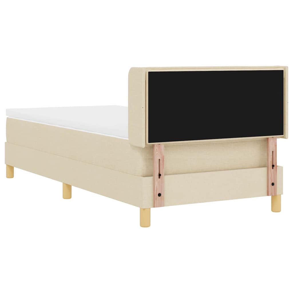 vidaXL Łóżko sprężynowe z materacem Kremowy 200 x 80 cm tkanina