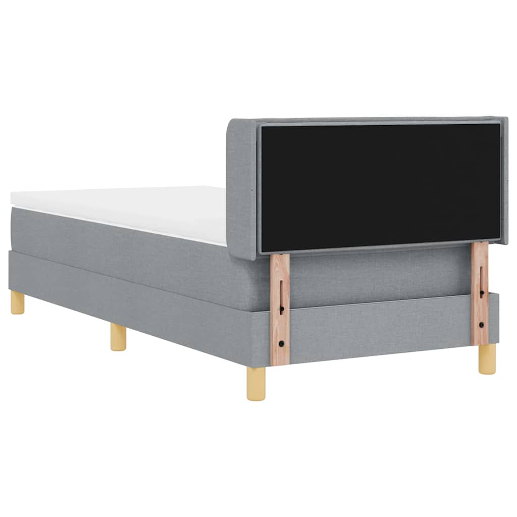 vidaXL Łóżko sprężynowe z materacem Jasnoszary 200 x 90 cm tkanina