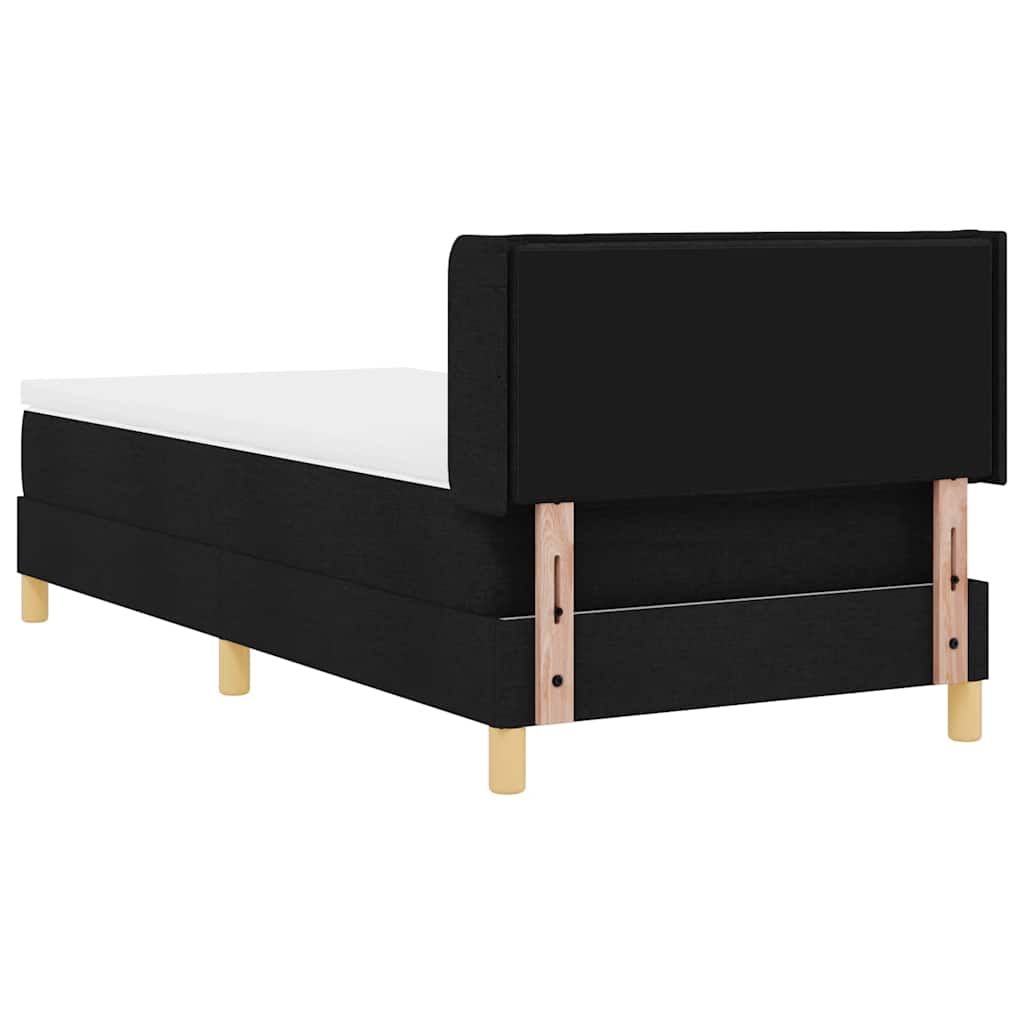 vidaXL Łóżko sprężynowe z materacem Czarny 200 x 90 cm tkanina