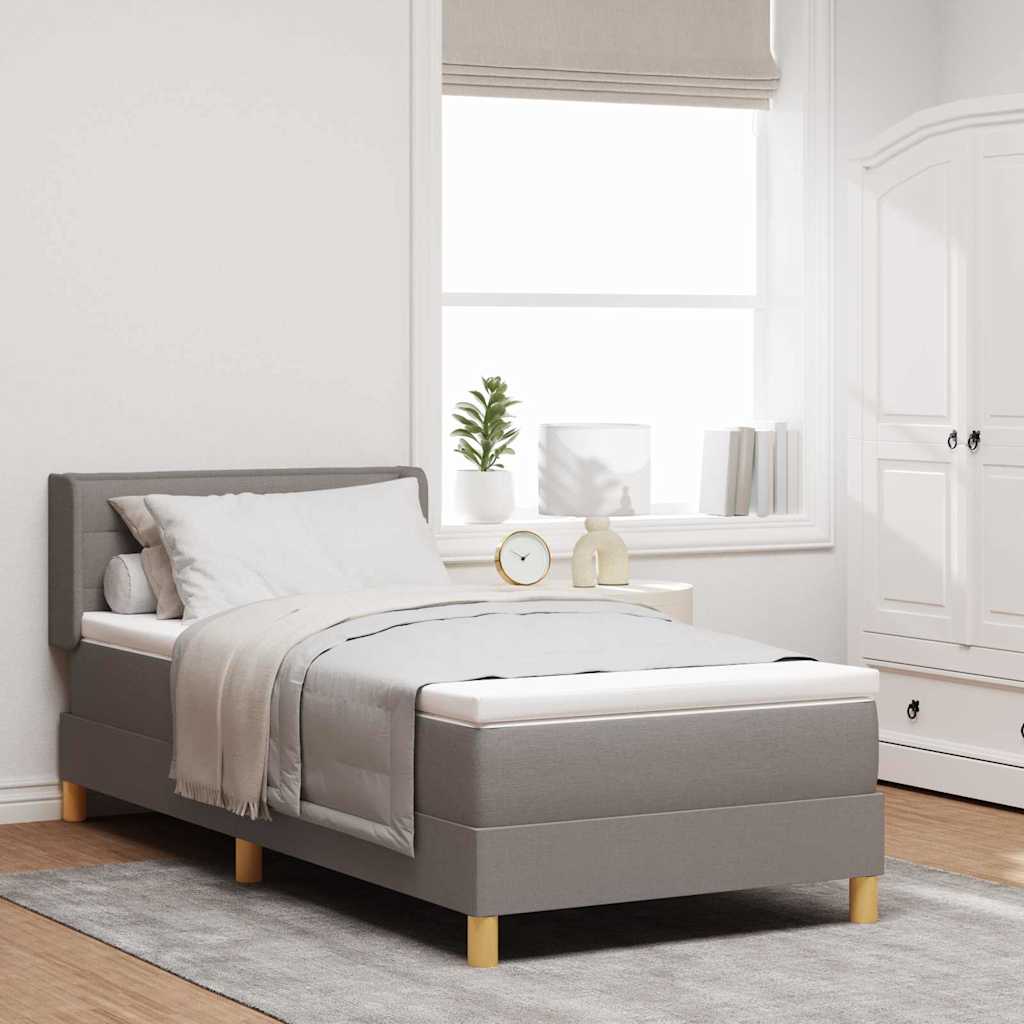 vidaXL Łóżko sprężynowe z materacem Ciemnoszary 200 x 90 cm tkanina