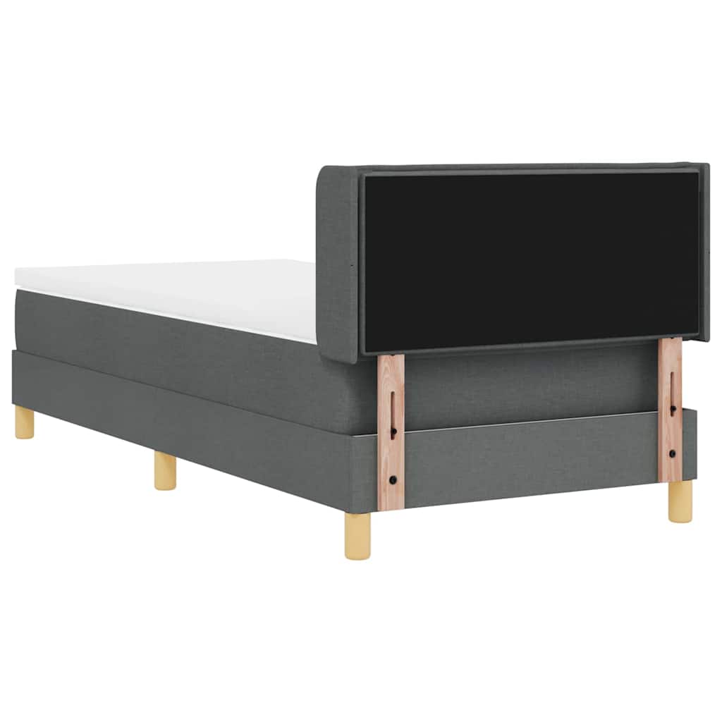 vidaXL Łóżko sprężynowe z materacem Ciemnoszary 200 x 100 cm tkanina